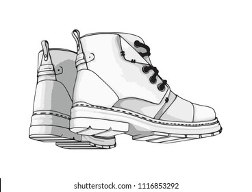 sketch of boots vector