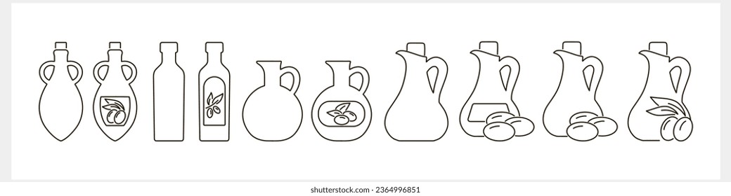 Sketch bottle amphora jug olive icon Food clipart Vector stock illustration EPS 10