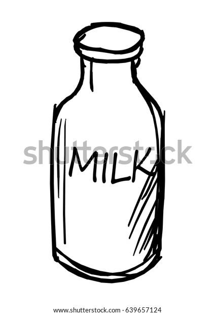 Sketch Bottle Milk Stock Vector (Royalty Free) 639657124