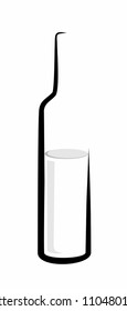 sketch of bottle of wine