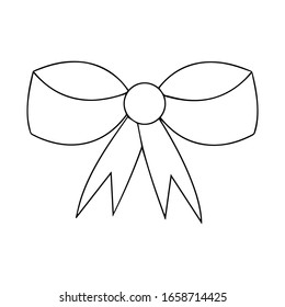Sketch bow accessories hand drawn doodles tied ribbons. outline vector ribbon accessory to birthday and holiday.