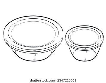 Sketch Bowl Food Lunchbox Plastic Storage