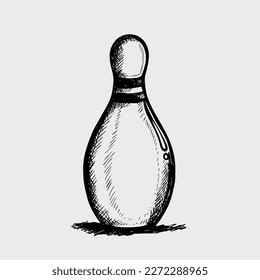 sketch of the bowling, isolated on white background