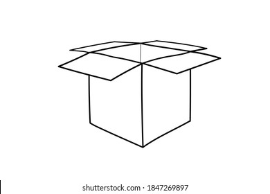Sketch Box Icon or logo Open Simple Style
