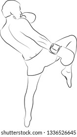 
Sketch of a boxer. Isolated vector illustration.