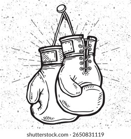 Sketch of Boxing gloves sign, vector Boxing gloves, Boxing gloves picture, Boxing gloves illustration
