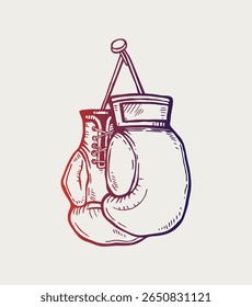 Sketch of Boxing gloves sign, vector Boxing gloves, Boxing gloves picture, Boxing gloves illustration