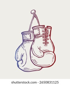 Sketch of Boxing gloves sign, vector Boxing gloves, Boxing gloves picture, Boxing gloves illustration