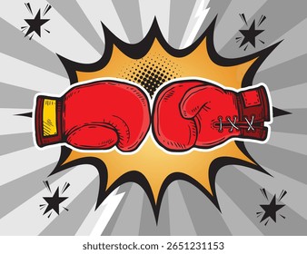 Sketch of Boxing gloves sign, vector Boxing gloves, Boxing gloves picture, Boxing  illustration