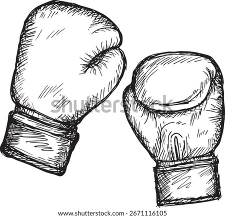 Sketch of Boxing gloves sign, vector Boxing gloves, Boxing gloves picture, Boxing gloves illustration