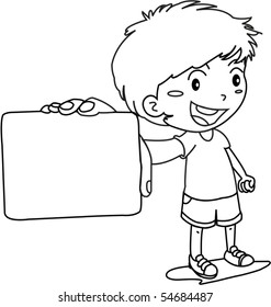 Sketch of A Boy With a Bar on white background