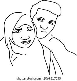 sketch of a boy and girl illustrated as lovers