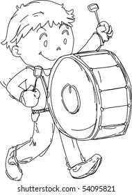 Sketch of a boy on white background
