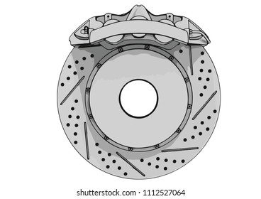 sketch of brake caliper vector