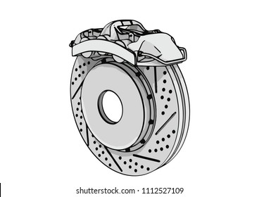 Sketch Of Brake Caliper Vector