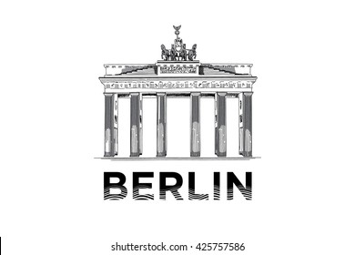 The sketch of The Brandenburg Gate in Berlin.