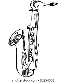 a sketch brass alto saxophone musical instrument