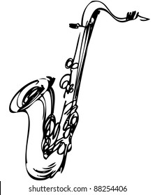 a sketch brass musical instrument saxophone tenor