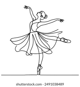 The sketch breathes life into stillness, capturing a dancer's fleeting, graceful pose.