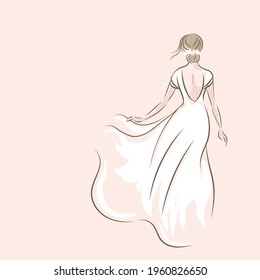 ウエディングドレス 後ろ のイラスト素材 画像 ベクター画像 Shutterstock