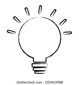 sketch of bright bulb icon over white background, vector illustration