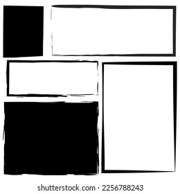 Sketch brush frames rectangles. Hand drawn background. Vector illustration.