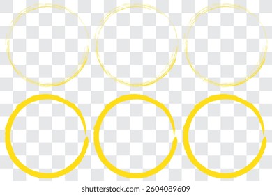 Sketch brush ovals. Marker pen highlight. Vector isolated illustration set. Stock image