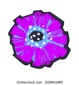 Sketch brush stroke doodle flower 