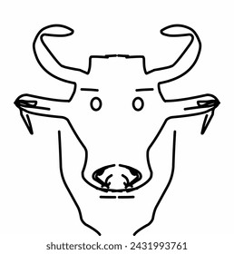 sketch a buffalo with curved lines