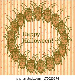 Sketch bug, vector vintage background