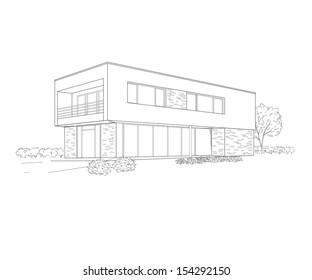 sketch of building