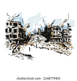 Sketch of the building after war