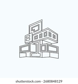 Esboço do projeto do logotipo da arquitetura do edifício