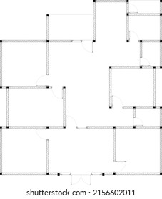 a sketch of a building plan with wall shading according to the architect's rules