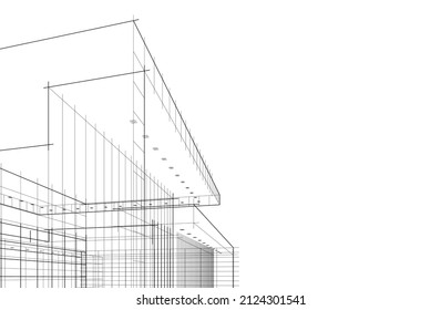 sketch of building vector illustration
