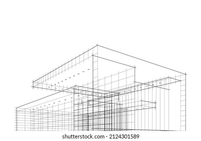 sketch of building vector illustration