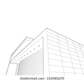 sketch of building vector illustration