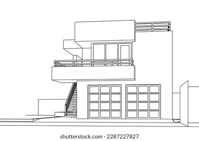 sketch of building vector illustration