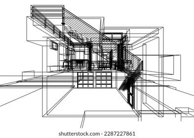 sketch of building vector illustration