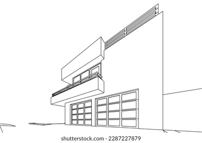 sketch of building vector illustration