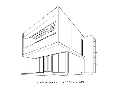 sketch of a building vector illustration