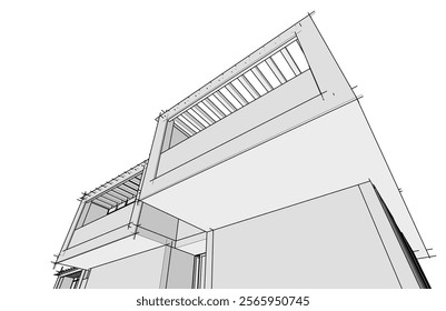 sketch of a building vector illustration