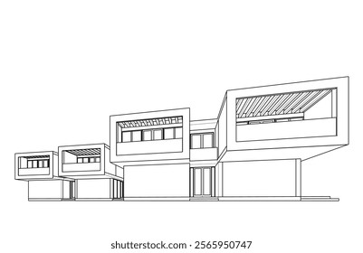 sketch of a building vector illustration