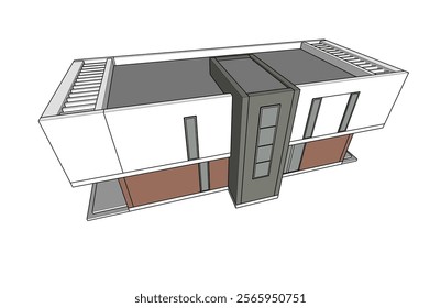 sketch of a building vector illustration