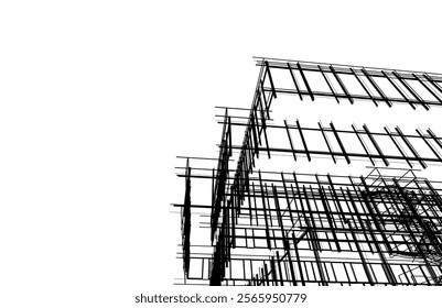 sketch of a building vector illustration