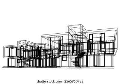 sketch of a building vector illustration
