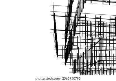 sketch of a building vector illustration