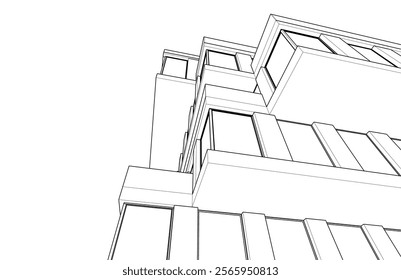 sketch of a building vector illustration