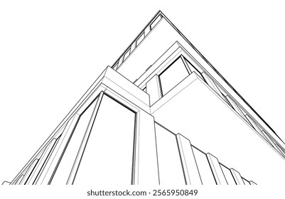 sketch of a building vector illustration