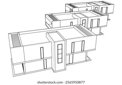 sketch of a building vector illustration